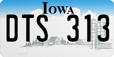 IA license plate DTS313