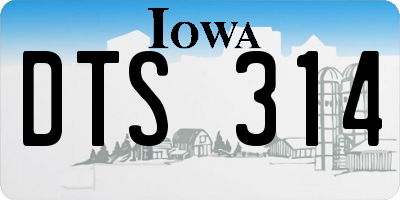 IA license plate DTS314