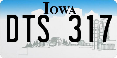 IA license plate DTS317