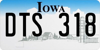IA license plate DTS318