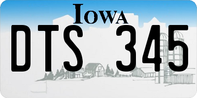 IA license plate DTS345