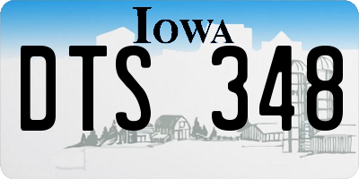 IA license plate DTS348