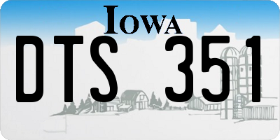 IA license plate DTS351