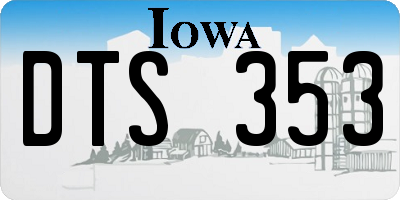 IA license plate DTS353