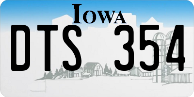 IA license plate DTS354