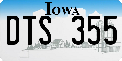 IA license plate DTS355