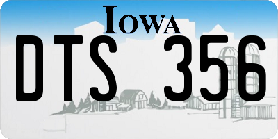 IA license plate DTS356