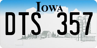 IA license plate DTS357