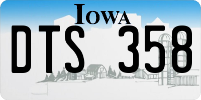 IA license plate DTS358