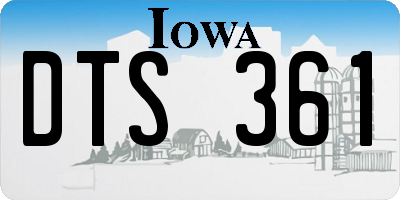 IA license plate DTS361