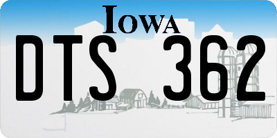 IA license plate DTS362