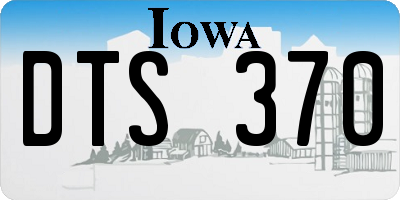 IA license plate DTS370