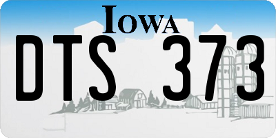 IA license plate DTS373