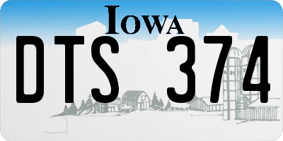 IA license plate DTS374