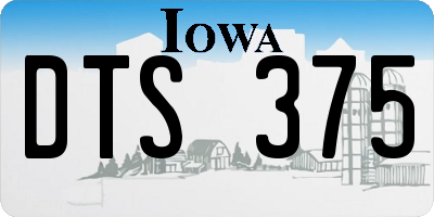 IA license plate DTS375