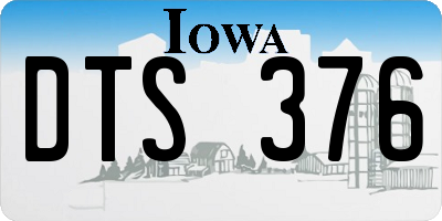 IA license plate DTS376