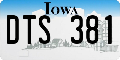 IA license plate DTS381