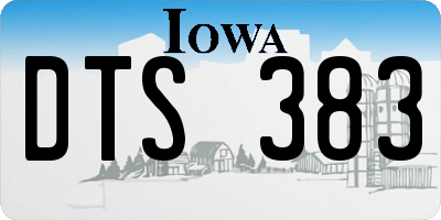 IA license plate DTS383
