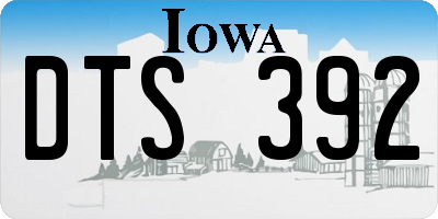 IA license plate DTS392