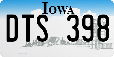 IA license plate DTS398