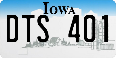 IA license plate DTS401