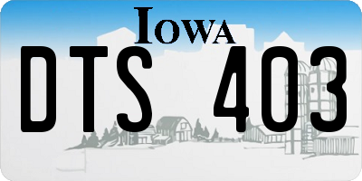 IA license plate DTS403