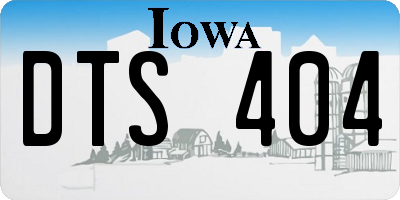 IA license plate DTS404