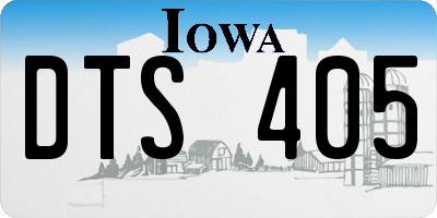 IA license plate DTS405