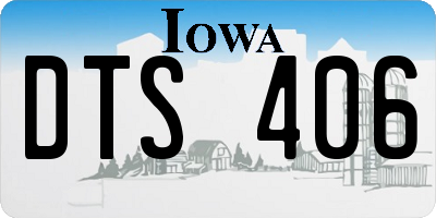 IA license plate DTS406