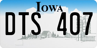 IA license plate DTS407