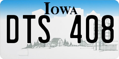 IA license plate DTS408