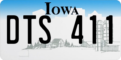 IA license plate DTS411
