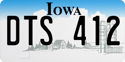 IA license plate DTS412