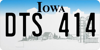 IA license plate DTS414