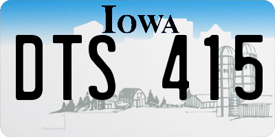 IA license plate DTS415