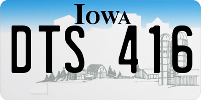 IA license plate DTS416