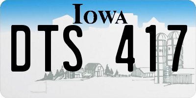 IA license plate DTS417