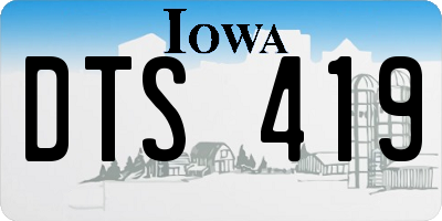 IA license plate DTS419