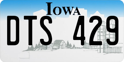 IA license plate DTS429