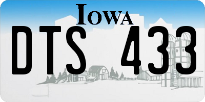 IA license plate DTS433