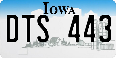 IA license plate DTS443