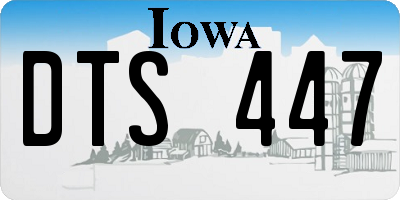 IA license plate DTS447