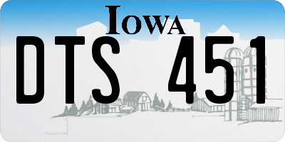 IA license plate DTS451