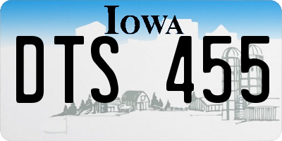 IA license plate DTS455