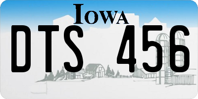 IA license plate DTS456