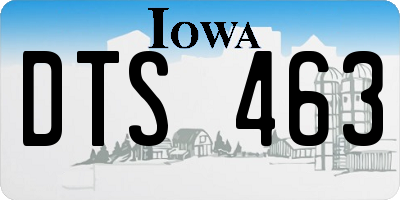 IA license plate DTS463