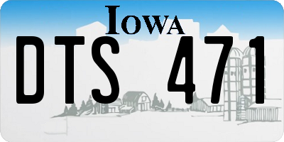 IA license plate DTS471