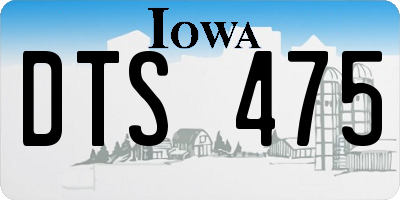 IA license plate DTS475