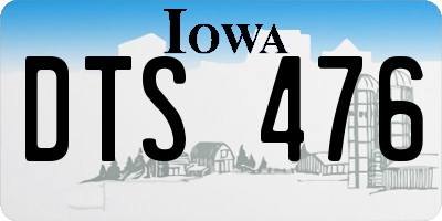 IA license plate DTS476