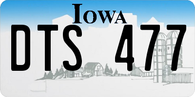IA license plate DTS477